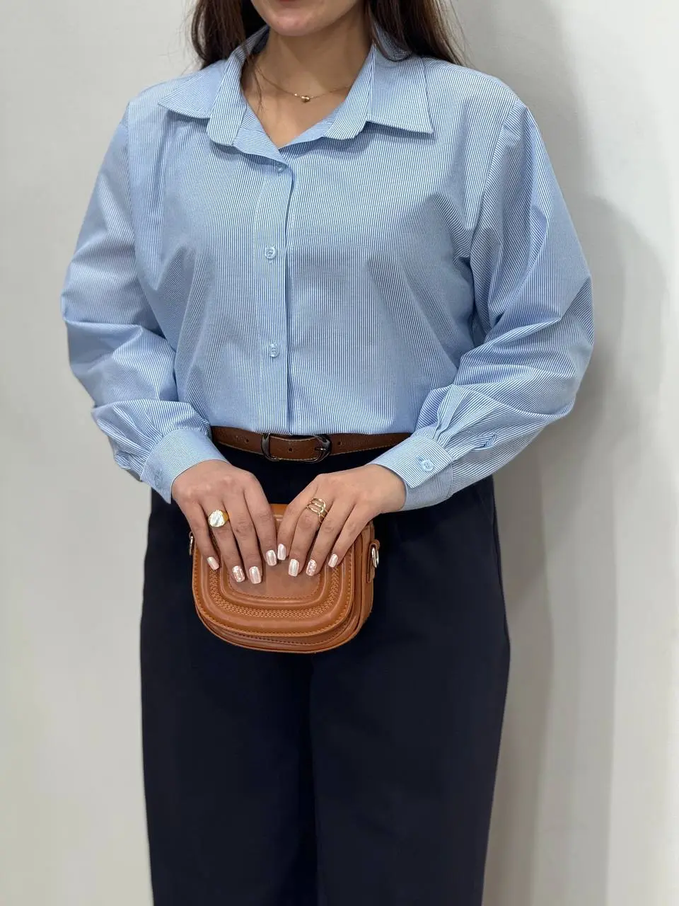 شومیز راه راه بیسیک ساتین